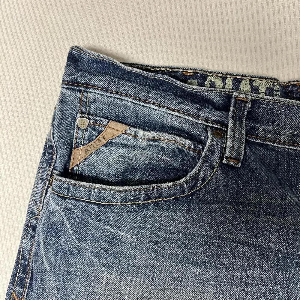 Ariat M4 Jeans Mens 36x30 Blue Medium Wash Relaxed Bootcut Low Rise Denim